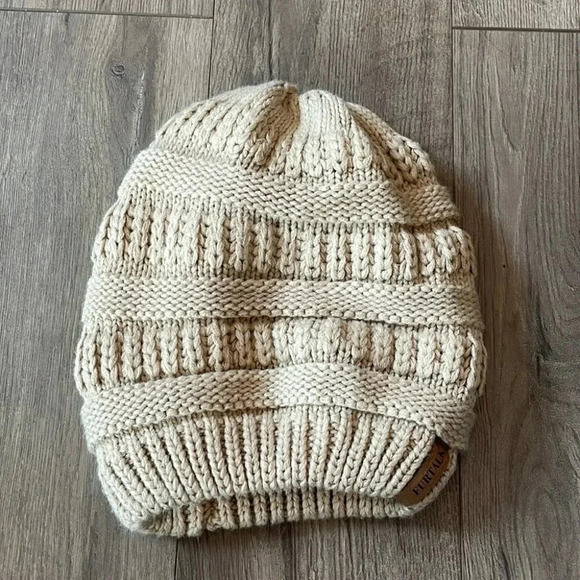 FURTALK  Winter Hat Tan Lined Cable Knit Chunky Slouchy Beanies Skull Warm Cap - Picture 3 of 5